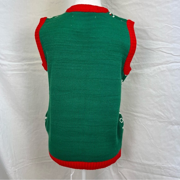 Christmas elf pullover v-neck sweater vest. - Picture 5 of 8